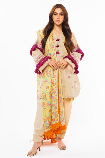 Alkaram Studio SS-5-1-24 Beige Spring Summer Collection Online Shopping